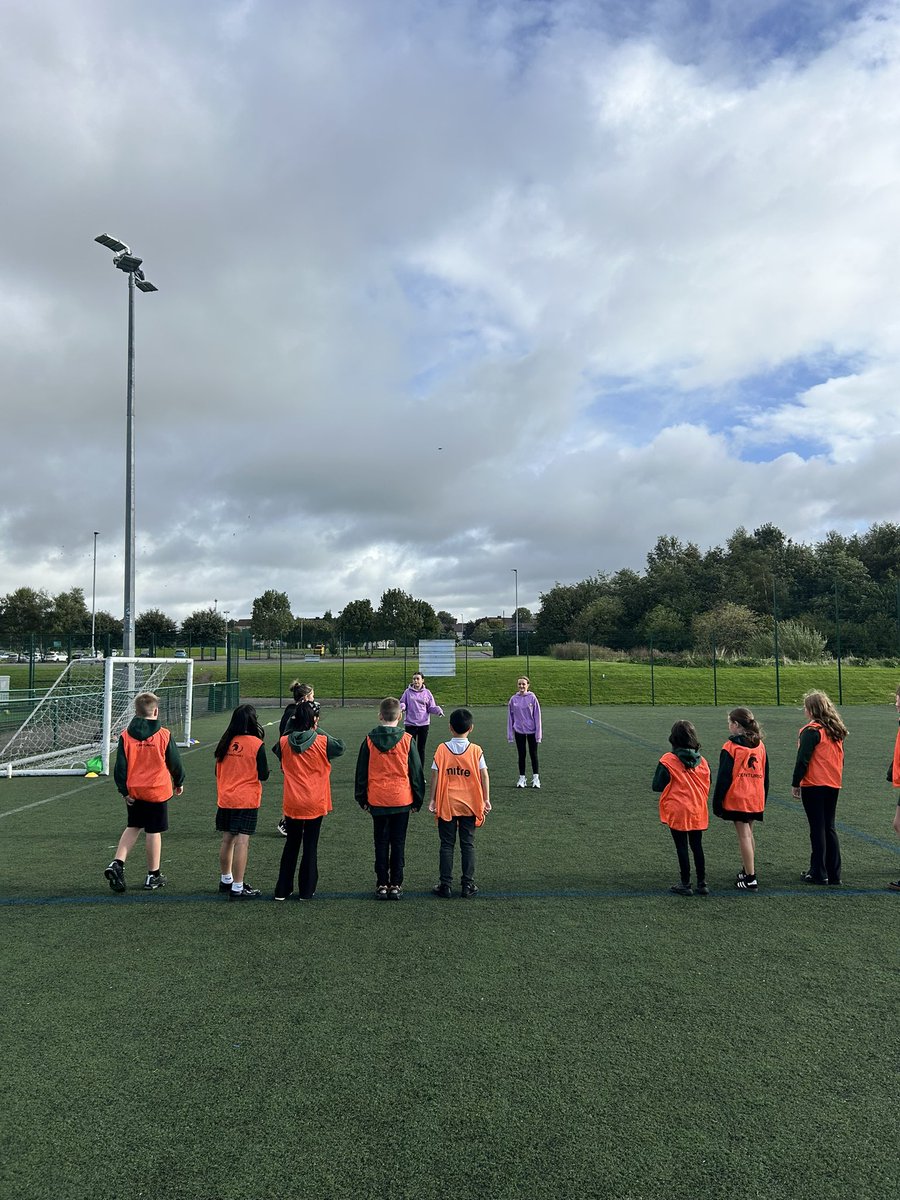 P7 transition Day Number 1! 
Cant believe it’s this time of year all ready. The L6 Sports Leaders led 70 St Bridget’s pupils today. 
Well done to the leaders on your 1st event -and a big well done/hello to the P7s I can’t wait to work with you! <a href="/st_ambrose_pe/">St Ambrose PE Dept</a> <a href="/stambrosehigh/">St Ambrose High</a>