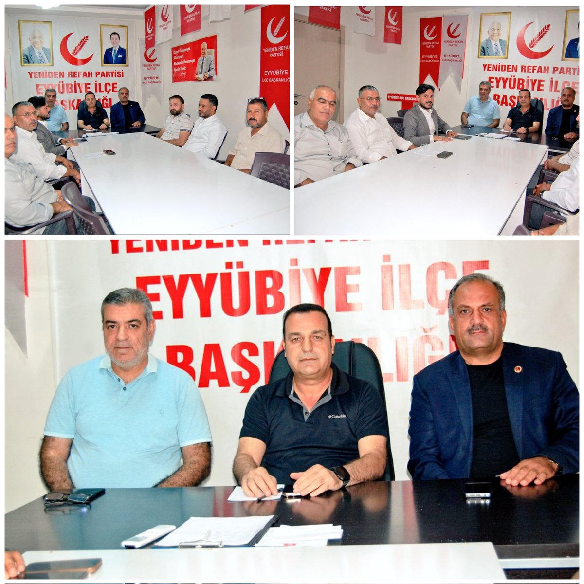 #Eyyübiye📍

İlçe Yönetim Teşkilatımız İle Beraber Haftalık Toplantımızı Gerçekleştirdik.

Toplantımıza İl Başkan Yardımcımız Sn. <a href="/nasih_ates/">NASİH ATEŞ</a> Bey Katılım Sağladılar.

Toplantımız Hayırlara Vesile Olmasını Diliyoruz. 👍🏻
<a href="/rpibrahimkilic/">İbrahim kılıç</a>
<a href="/Aziz_Aslan63/">Aziz Aslan</a> 
<a href="/erbakanfatih/">Dr. Fatih Erbakan</a>
<a href="/ahmetyetimoglu_/">Ahmet Yetimoğlu</a>