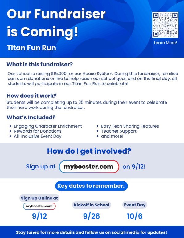 SAESTitans's tweet image. Registration for our schoolwide Shaler Area Titan Fun Run is now open! Visit MyBooster.com and get your student signed up today to learn more.