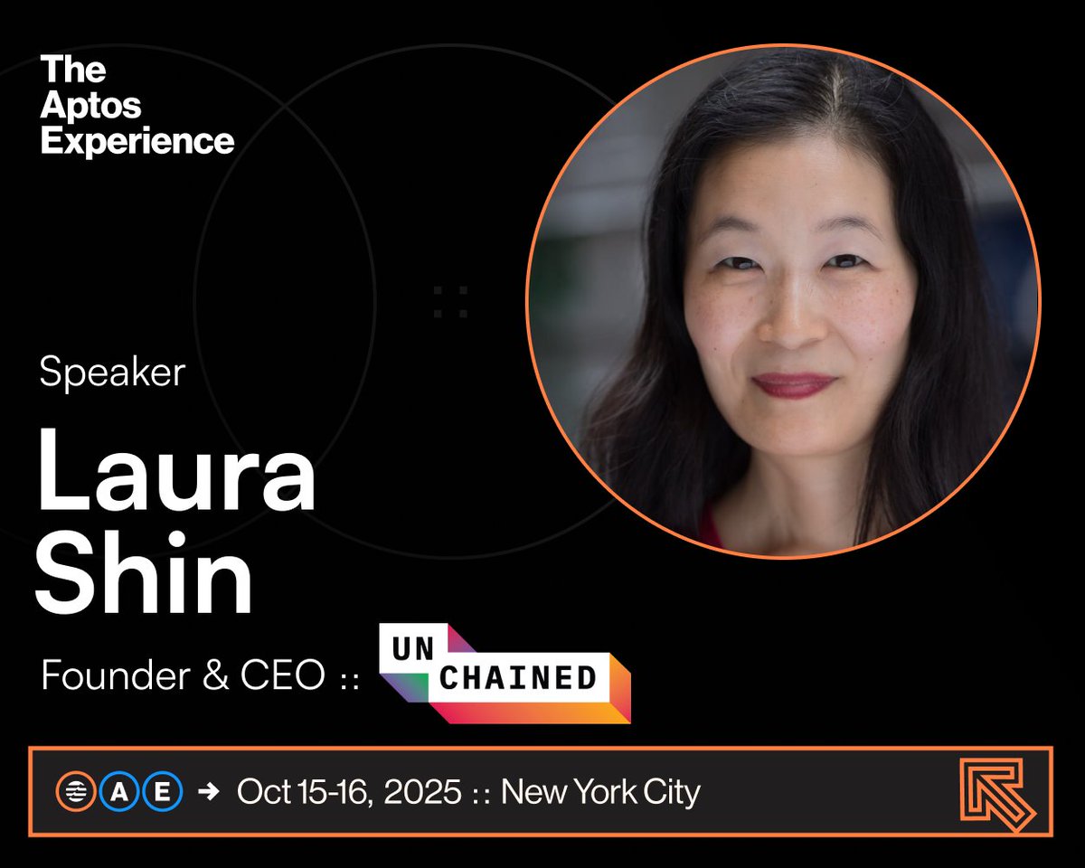 🎙️ <a href="/laurashin/">Laura Shin</a> is bringing <a href="/Unchained_pod/">Unchained</a> to Aptos Experience: NYC!

Don't miss this rare live recording on Aptos' biggest stage: hard questions, bold takes, and maybe a surprise or two ✨