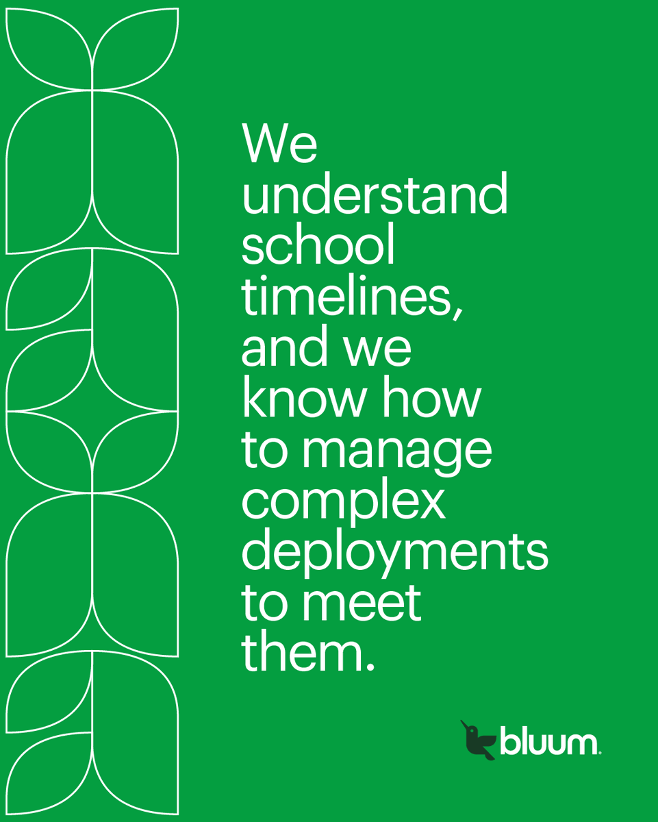 Bluum_EdTech's tweet image. When you’re rolling out new tech on a tight timeline, you need more than just a vendor, you need a partner who understands the stakes.

Bluum specializes in education-focused project management. From device rollouts to full-scale deployments, we plan, coordinate, and execute with…