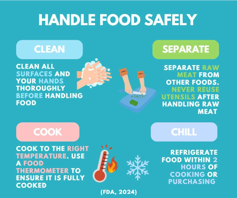 BrunswickHealth's tweet photo. From proper handwashing to correct food storage and cooking temperatures, small actions can prevent food-borne illness and protect your family's health! https://t.co/dIVsTh33tg for more information! Remember: Clean 🧼 Separate ↔️ Cook 🍳 Chill🧊 #FoodSafetyEducationMonth https://t.co/Sp7Z7f3pyG
