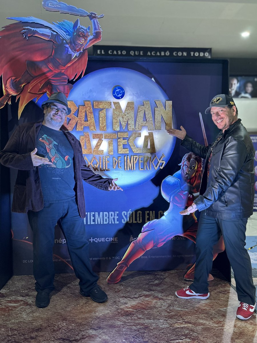 Kuzeh's tweet image. Honored to be part of the Concept Art team for Batman Azteca! A few photos from Wednesday’s premiere in Mexico City!
@helloanima @horacioGR69 @WBPictures_Mx @monarobot #BatmanAzteca