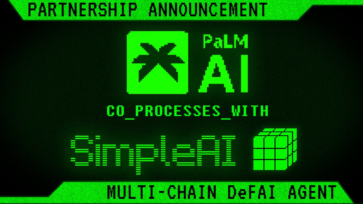 SimpleAI_'s tweet image. The wait is over 🦾🔥

🟩  We’re teaming up with @palmaierc
A project driving innovation in Decentralized Financial AI Systems (DeFAI). From GameFi applications and Hardware to Web3 solutions that relate to scaling on Ethereum to RWA hardware systems, powered by a mix of Google’s…