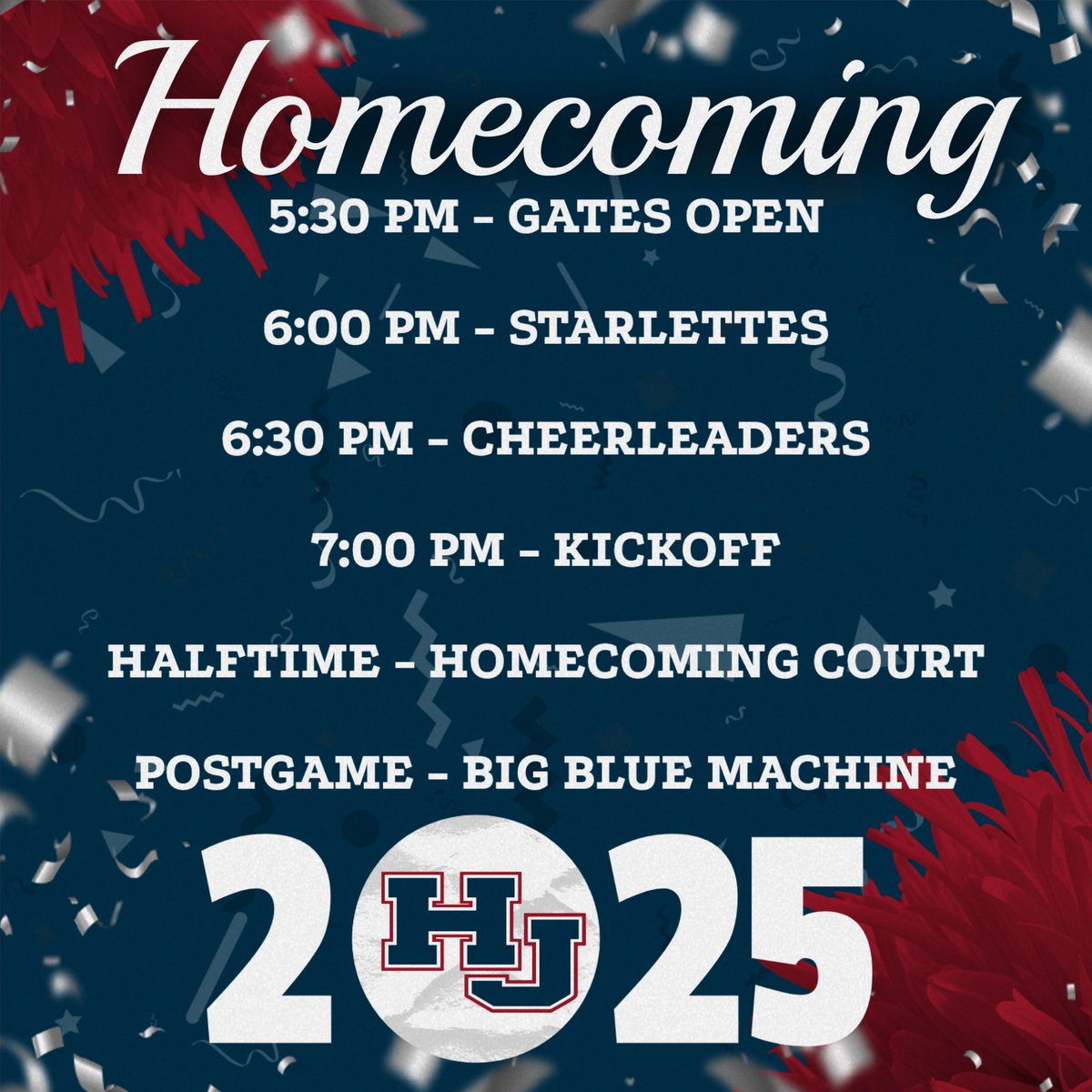 Hardin-Jefferson ISD (@hjisd) on Twitter photo Be sure to check out tonight’s special Homecoming schedule! 🎉 
Gates open at 5:30 pm — come early, show your Hawk pride, and get ready for a great night!
TICKETS: gofan.co/event/3962335?…
NFHS STREAM: nfhsnetwork.com/events/hardinj… Be sure to check out tonight’s special Homecoming schedule! 🎉 
Gates open at 5:30 pm — come early, show your Hawk pride, and get ready for a great night!
TICKETS: gofan.co/event/3962335?…
NFHS STREAM: nfhsnetwork.com/events/hardinj…