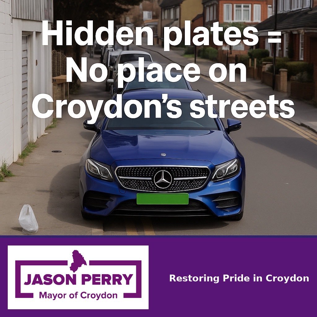 Concealing plates is an attempt to dodge paying your way and avoid enforcement. It is not fair on the law-abiding majority who do the right thing. 

In Croydon, these vehicles have no place on our streets – and we are taking firm action to remove them and restore pride in our