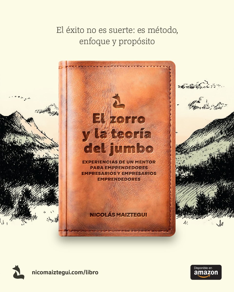 💡 El éxito no es suerte: es método, enfoque y propósito.
📘 En El zorro y la teoría del jumbo comparto cómo convertir ideas en proyectos sólidos, simples y con sentido.
🔗 bit.ly/3HZSPXq