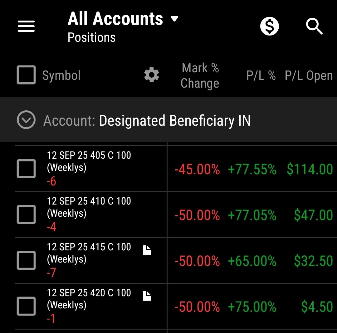 I primarily sell put options on $TSLA, but days like this I take advantage of IV expansion and sell naked/covered calls. 

I sold these call options this morning when they were up 500%.  Was scary for a min, and old me would have panic bought back at a loss.  But its not my first