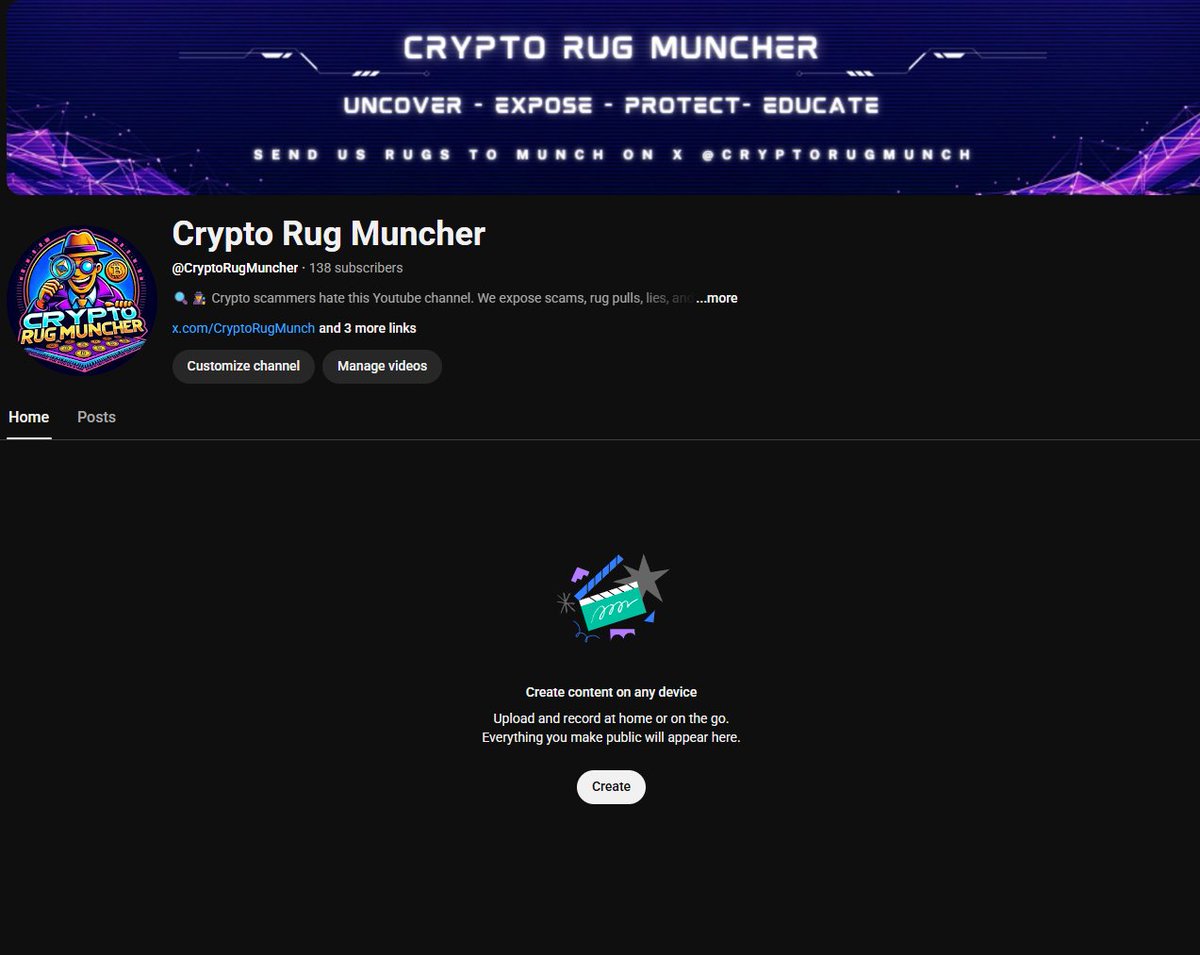 CryptoRugMunch's tweet image. The Ministry of Propaganda is live.

To broaden our reach and deepen our coverage in crypto, we’re launching additional social channels— YouTube, Twitch, Kick, and Rumble—where we’ll host broadcasts focused on educating the community about scams in the space.

Alongside our…