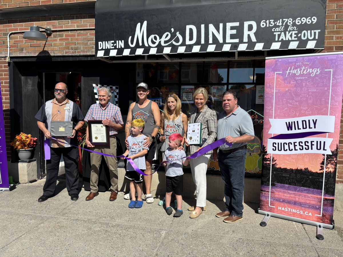 Today we joined <a href="/TweedOntario/">Municipality Tweed</a>  Mayor, Council and staff and <a href="/shelbykramp/">Shelby Kramp-Neuman</a> MP in the grand opening celebration of Moe’s Diner. Stop in at 203 Victoria Street for a milkshake, or a sandwich a delicious hamburger and many more items on the menu. 🍔 🥤 🥪