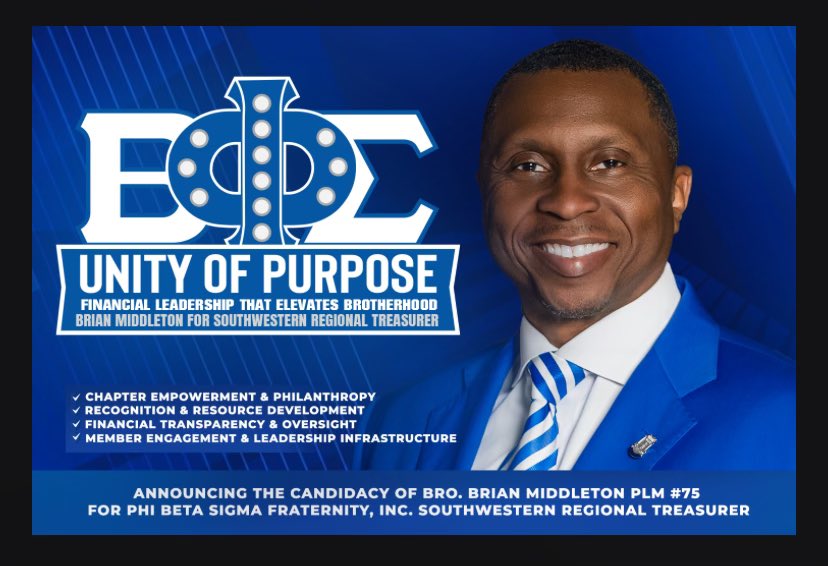SigmaMemphis supports the candidacy of Bro. Ladarius Millen and Bro. Brian Middleton for 1st Vice Director and Treasurer of Phi Beta Sigma Fraternity, Inc. Southwestern Region🤘🏾🤘🏾🤘🏾