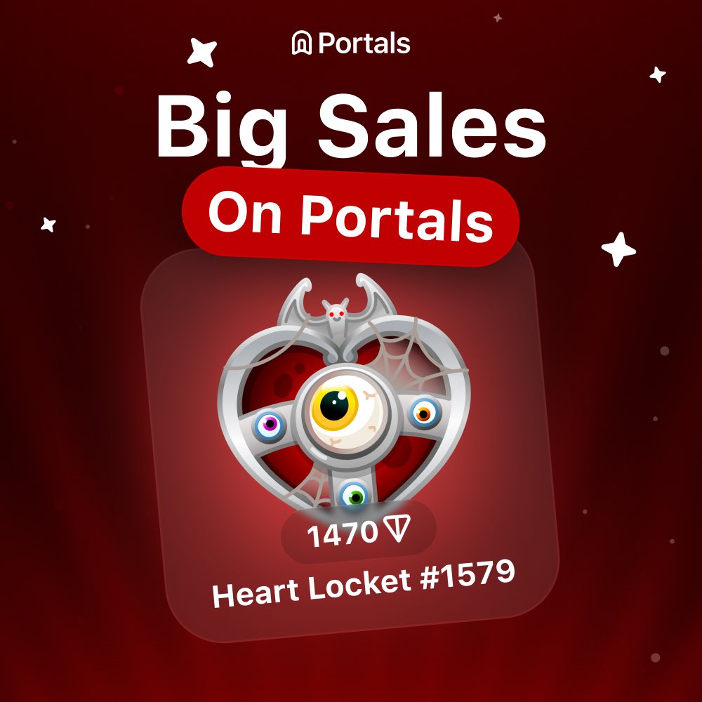 Big Sales on Portals ❤️

Heart Locket #1579 was sold for 1470 $TON (~$4,800) 💵

Interesting fact: Original price of Heart Locket is 10,000 Stars (~$150), easy X32 for the seller 👀