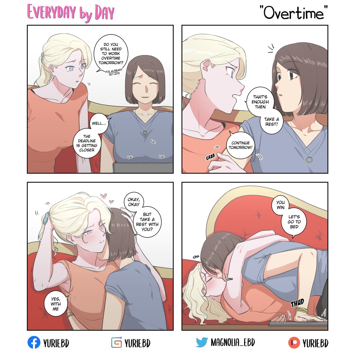 magnolia_ebd's tweet photo. Everyday by Day 4koma - Chap 138 "Overtime"
Do not overwork yourself, okay? Remember to rest with me.
---
Reposting cause the arrangement was wrong. 🫠
#YuriEBD #EBD_nadya #EBD_ann #EBD_nadyann #magnoliateam #GL https://t.co/y0DiPfnsXw