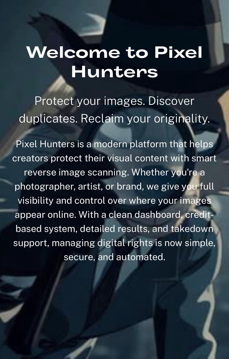 What if I told you there's a tool that can help gain insights, verify PFPs &amp; detect potential misuse of your work?

Enters, pixel-hunters.com 🔍 🔥

Questions, comments
Join our server discord.gg/Tea2eX3P