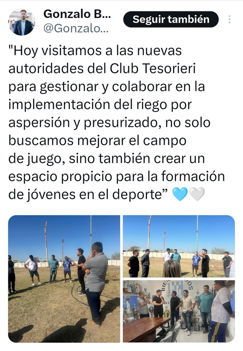 [AHORA] En plena crisis hídrica, un concejal ofrece riego por aspersión y presurizado.