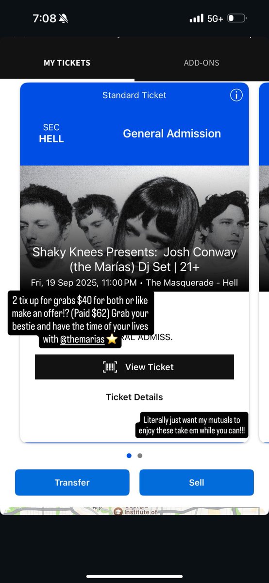 sojackyy's tweet photo. Anyone interested in 1 or 2 tickets for  @themarias late set on Friday let me knoww! @ShakyKneesFest https://t.co/VrgrrnjMdH