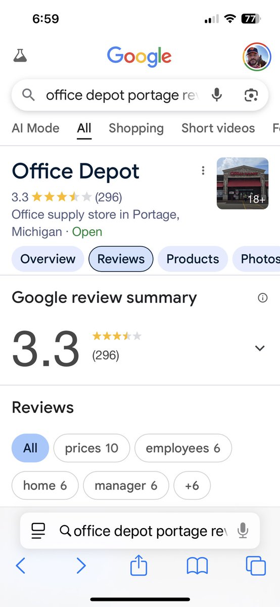 Tdpigott's tweet photo. @nicksortor @officedepot Blow up the google review page. https://t.co/iSZZTUC2h5