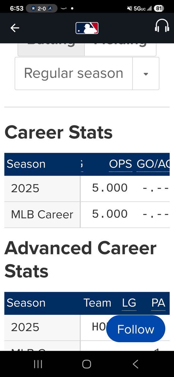 LV_HTX's tweet photo. Zach Cole has a pretty good career OPS!!!
@astros 
#WelcometotheShow
#Section120FanClub https://t.co/7fDzl74fz5