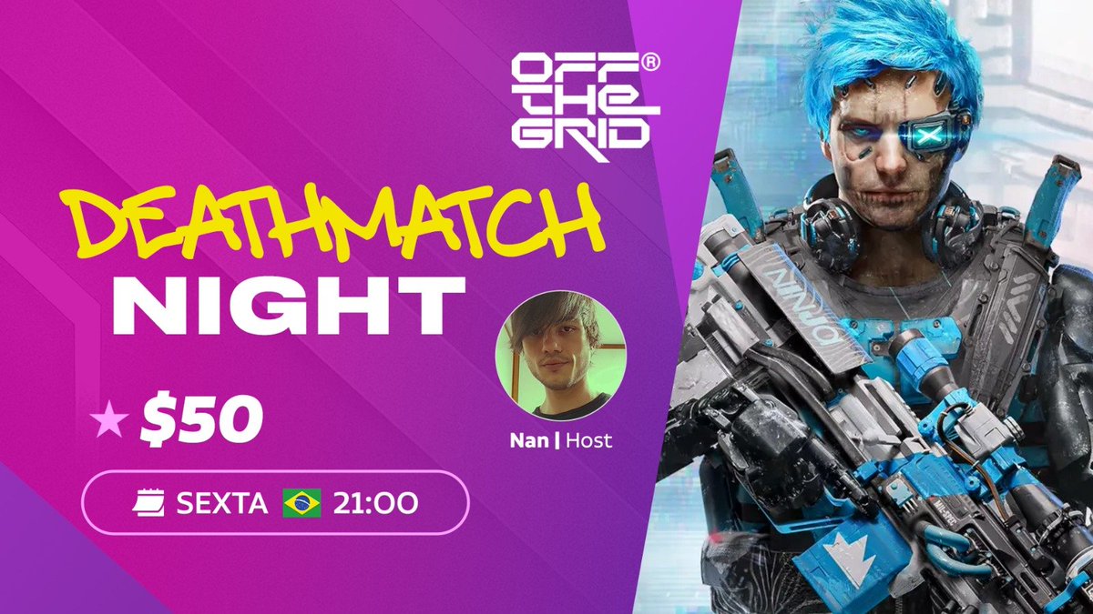 Chega mais, bora fechar essa sexta com DeathMath Night com o <a href="/nan_meira/">nan</a> no <a href="/playoffthegrid/">Off The Grid</a> 🔺

Vai rolar premiação de $50 (~R$270) 🌊👇