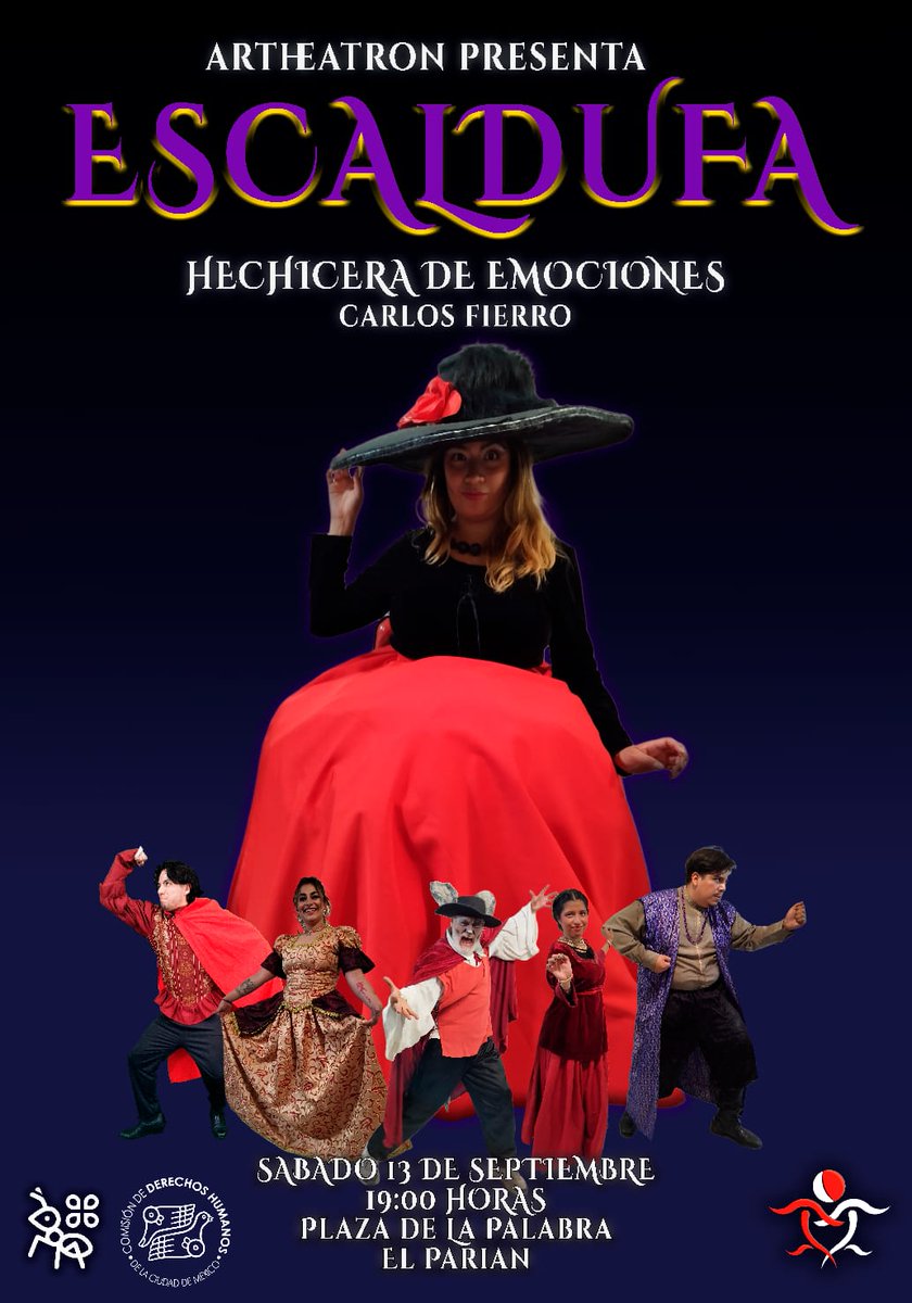 🎭✨ ¡Vive una noche mágica de teatro con “Escaldufa, Hechicera de Emociones”!

👨‍👩‍👧‍👦 Una puesta en escena gratuita y para toda la familia que te hará reír, emocionarte y disfrutar del arte en comunidad.

📌 El Parián (El Rosario)
🗓️ Sábado 13 de septiembre
🕖 19 horas

¡No faltes!