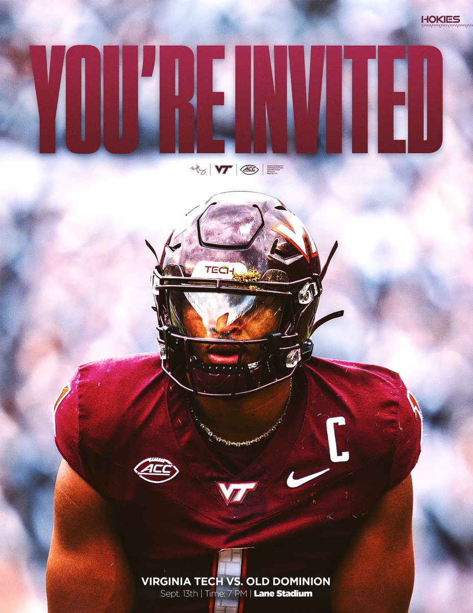 Thank you <a href="/HokiesFB/">Virginia Tech Football</a> for the invite! Excited to be on campus tomorrow for the game! 
<a href="/TimThomasBRS/">Tim Thomas</a> <a href="/Jahlil_Puryear/">Coach Puryear</a> <a href="/TGurley81/">Tori Gurley</a> <a href="/tolbert_nance/">Tolbert Nance</a> <a href="/brsbaronsfb/">Blue Ridge School Football</a>