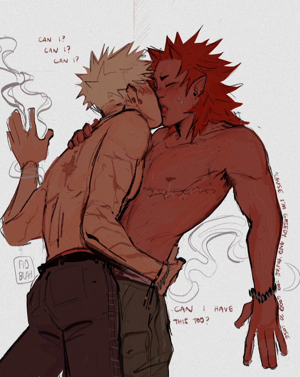 fioblah's tweet photo. [bnha, #kiribaku] 
more more more https://t.co/4NZqaHngXj