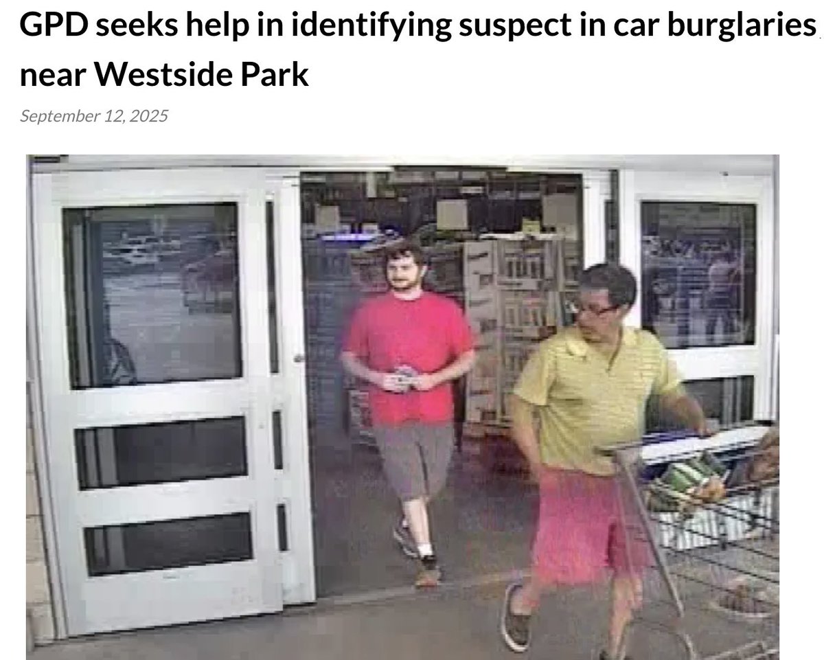 AlachuaChronic1's tweet image. Gainesville Police Department is asking the public for help in identifying the man in the red shirt above, who is a suspect in vehicle burglary cases in northwest Gainesville, close to Westside Park (Albert "Ray" Massey Park, 1001 NW 34th Street).