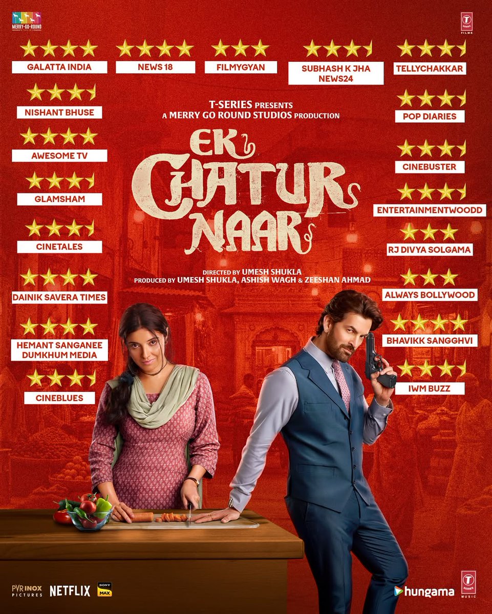 _PVRCinemas's tweet image. Ek Chatur Naar is winning hearts! ❤️ If you haven’t booked your ticket yet, do it now! 🎬 

#EkChaturNaar now screening at PVR INOX! 
Book now: cutt.ly/y7S9ryy 
.
.
.
#DivyaKhossla #NeilNitinMukesh #SushantSingh #YashpalSharma