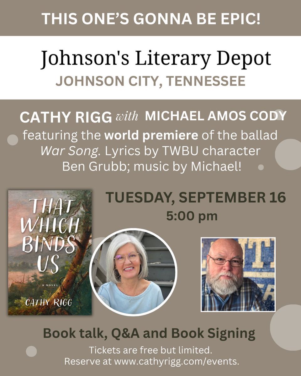 Looking forward to this coming Tuesday the 16th at 5:00 PM!