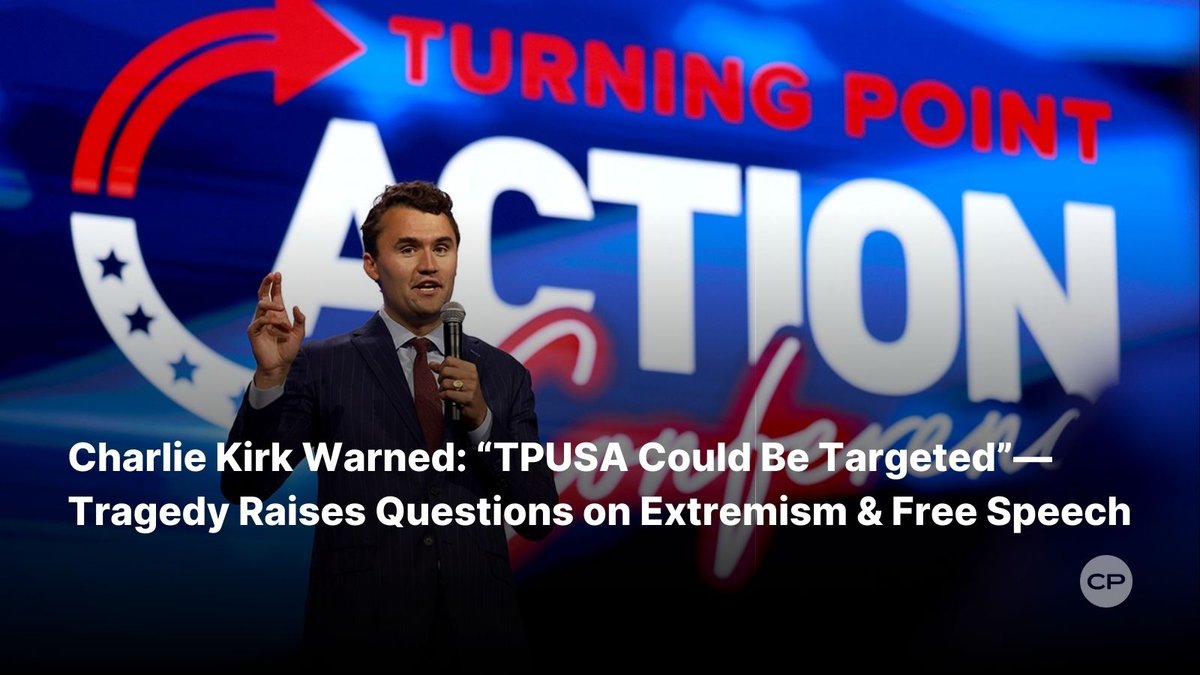 ChristianPost's tweet photo. Charlie Kirk warned about assassination culture and being targeted by groups like the SPLC—raising new questions about threats, free speech, and extremism after his tragic death.
#CharlieKirk #TPUSA #FreedomUnderFire #StandForTruth #SpeakingOut
🔗 https://t.co/JxM55LOmPm https://t.co/02MqW4615p