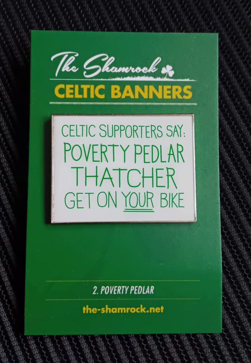 TheShamrock1888's tweet image. The second badge in our Celtic Banners series . . . ☘️

𝙋𝙊𝙑𝙀𝙍𝙏𝙔 𝙋𝙀𝘿𝙇𝘼𝙍 𝙏𝙃𝘼𝙏𝘾𝙃𝙀𝙍 - 𝙂𝙀𝙏 𝙊𝙉 𝙔𝙊𝙐𝙍 𝘽𝙄𝙆𝙀

From the 1988 Scottish Cup Final. 

Available here . . . the-shamrock.net/2025/09/13/tha…