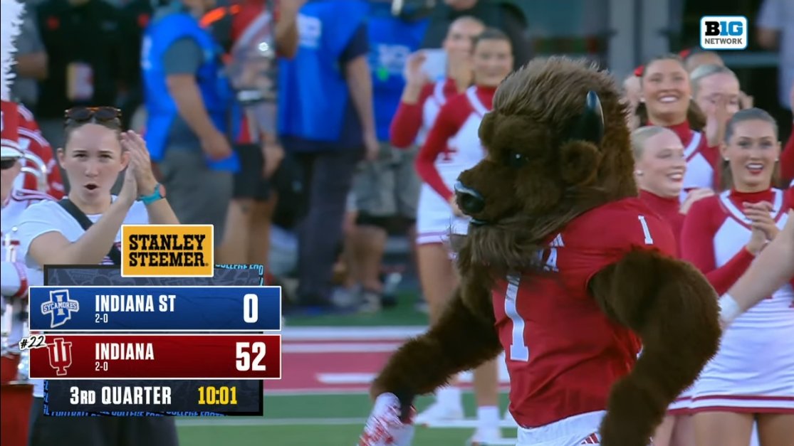 The #CobraKaiAward for Excellence in Merciless is taking great interest in the state of Indiana's game against Indiana State.