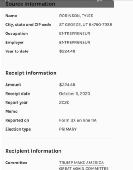 MsOsWeatherWarn's tweet photo. @BillyBobFromNC @KyleKulinski this didn't age well.... He's a trumper.   FEC donation filing https://t.co/BREM7pYuDL