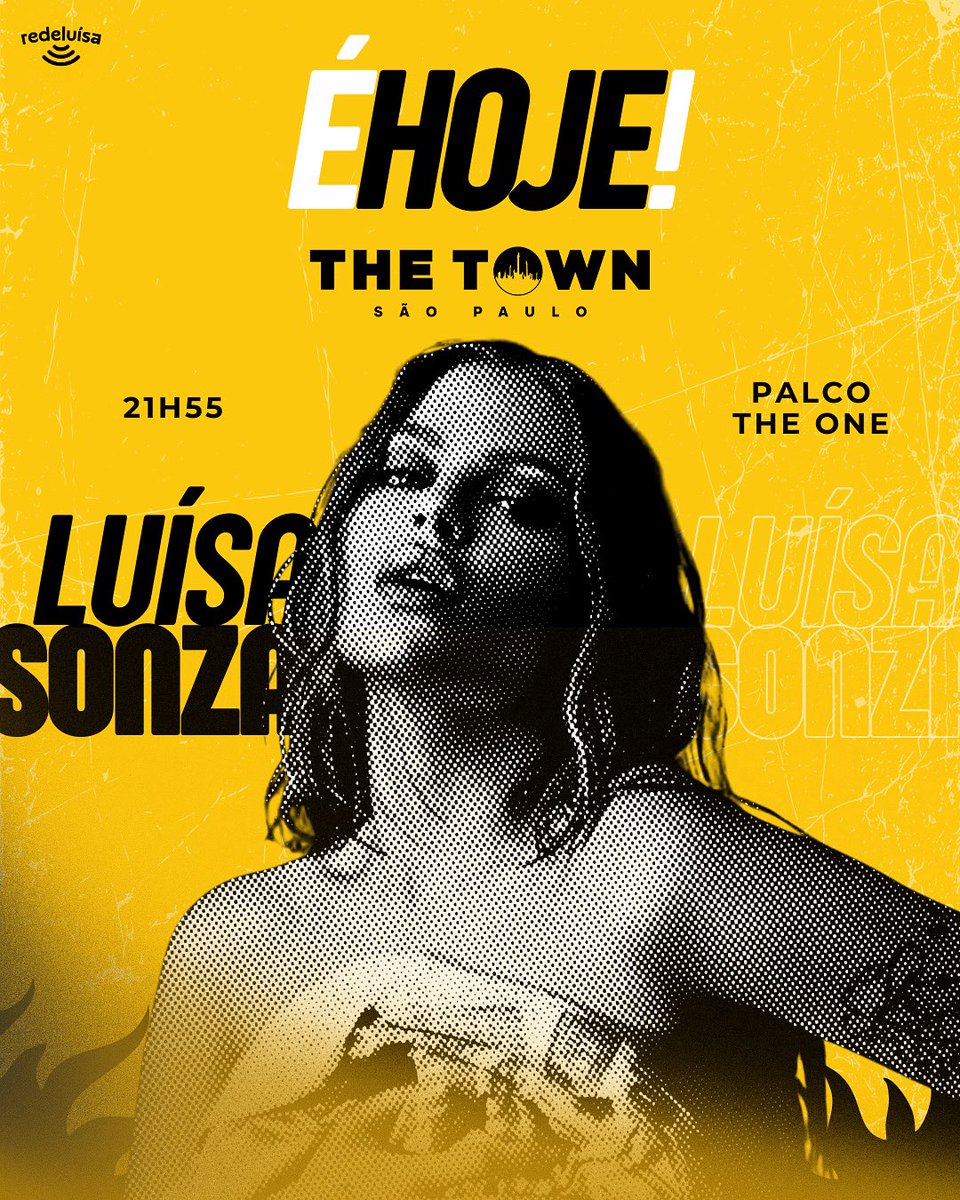 📑| É HOJE! Luísa Sonza sobe ao palco do The Town às 21h55 para dar início a sua transição de era. 

— O show da cantora será no Palco The One e terá transmissão no Globoplay e Multishow.