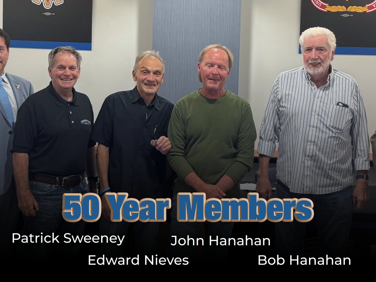 MidAmCarpenters's tweet image. Congrats to these longstanding, loyal members from #Local13 on receiving their pins. Your decades of service and support does not go unnoticed. We hope you are enjoying your retirement. #MidAmCarpenters #UnionStrong