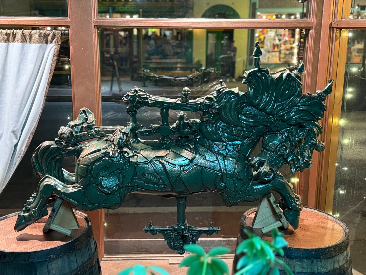 Check out this carousel horse by Shane Acuff, Animae Liberato Onoris, currently located @ Sacred Arts, 216 N Market St, Frederick, leading up to FAC's Cocktails &amp; Carousels. Read the artist statement, place a bid and purchase a ticket to the event, visit FrederickArtsCouncil.org