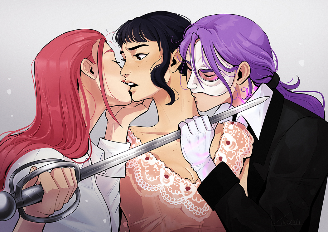 All I ask of you: A #Polytrix Phantom of the Opera AU

So! I commissioned the lovely <a href="/Kinschi_draws/">Kinschi ✨️ (Comms open)</a> to draw this idea I had for this fic idea that's been running in circles around my head. Bonus points if you get the reference for it!

Fic link: archiveofourown.org/works/70732536…
