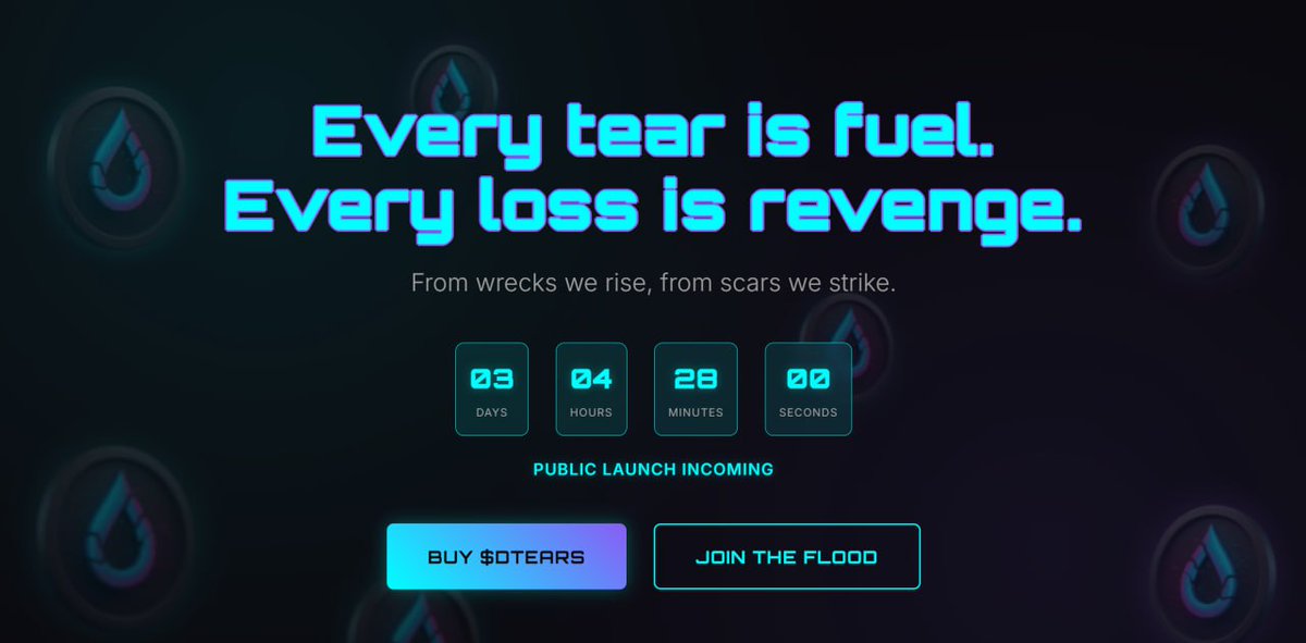 The wrecks. The rugs. The endless pain.
Every scar, every loss, every drop of despair — all of it led us here.

💧 The official DegenTears site is live: degen-tears.live

$Sol #Solana $DTEARS #Web3Community