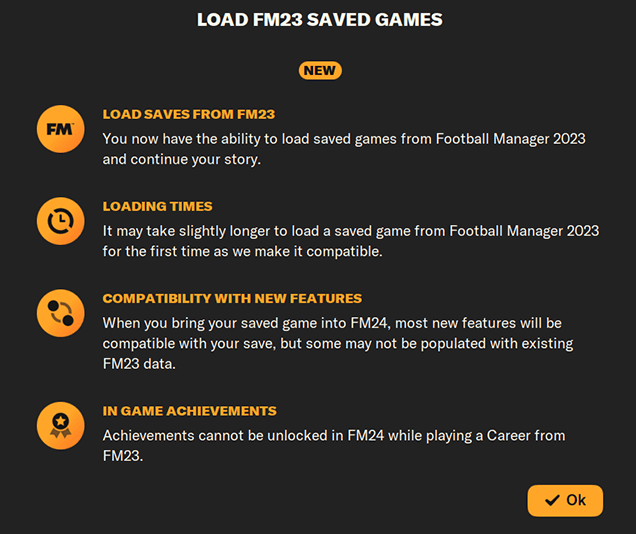 fmscout's tweet image. ⚠️ If you're still playing #FM23 &amp;amp; wish you could continue that save into #FM26, you're in luck!

💾 Technology that converts saved games to the new format means that FM26 (PC, Console &amp;amp; Touch) will all launch with save game compatibility for FM24 &amp;amp; FM23.

fmed.cc/fm26-features
