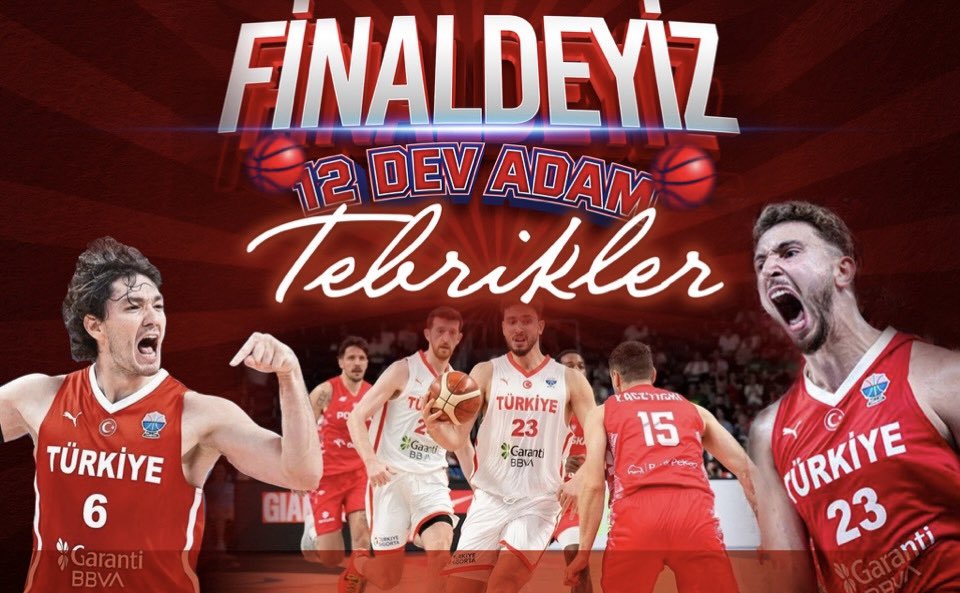 #12DevAdam Finalde! 💪
Adım adım Avrupa Şampiyonluğuna.
Tebrikler Milli Takım.🇹🇷