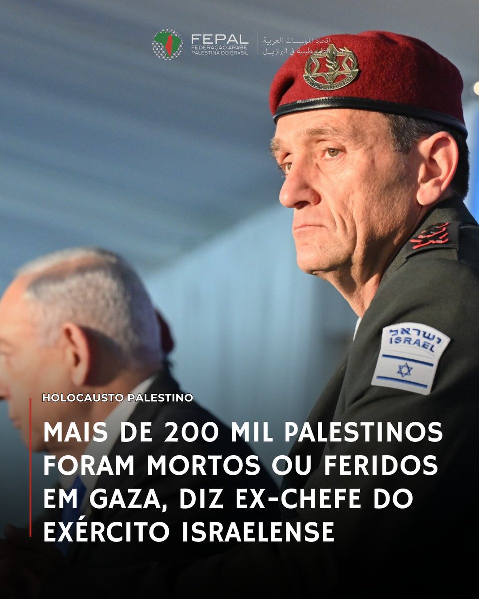 O ex-comandante do exército israelense, Herzi Halevi, confirmou que mais de 200 mil palestinos foram mortos ou feridos no genocídio em Gaza, e que "nenhuma vez" as ações israelenses foram inibidas por orientação jurídica.

Halevi deixou o cargo de chefe de gabinete em março, após