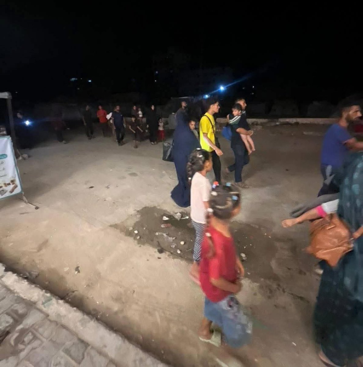 Displacement and displacement now in the middle of the night After the bombing of a residential area next to us Is there any option other than death?💔#gaza