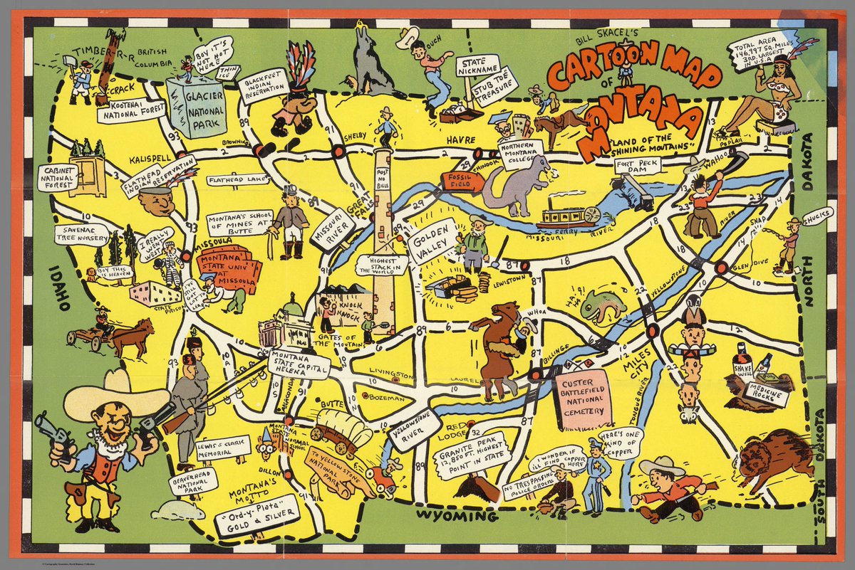 1946 pictorial map of Montana