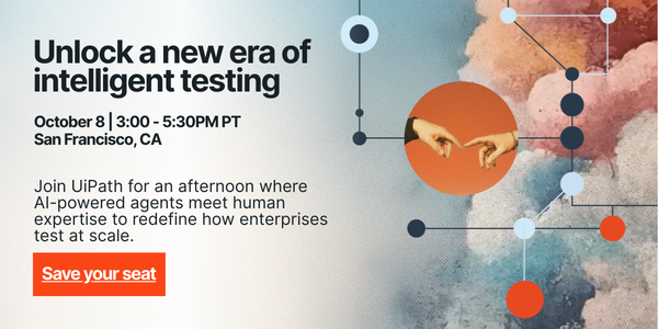 agentictesting's tweet image. Software development has changed. Now the tools have too. @UiPath Test Cloud brings #AgenticTesting to life, where agents think, robots do, &amp;amp; people lead. Join us 10/8 in SF for a look at the future of quality engineering. Save your seat: spr.ly/6018A3yHp
