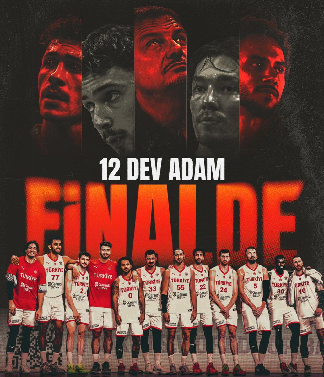 FİNALDEYİZ!  🇹🇷🇹🇷

FIBA 2025 Avrupa Şampiyonası yarı final maçında Yunanistan'ı mağlup ederek adını finale yazdıran A Milli Basketbol Takımımızı tebrik ediyorum 
#12DevAdam