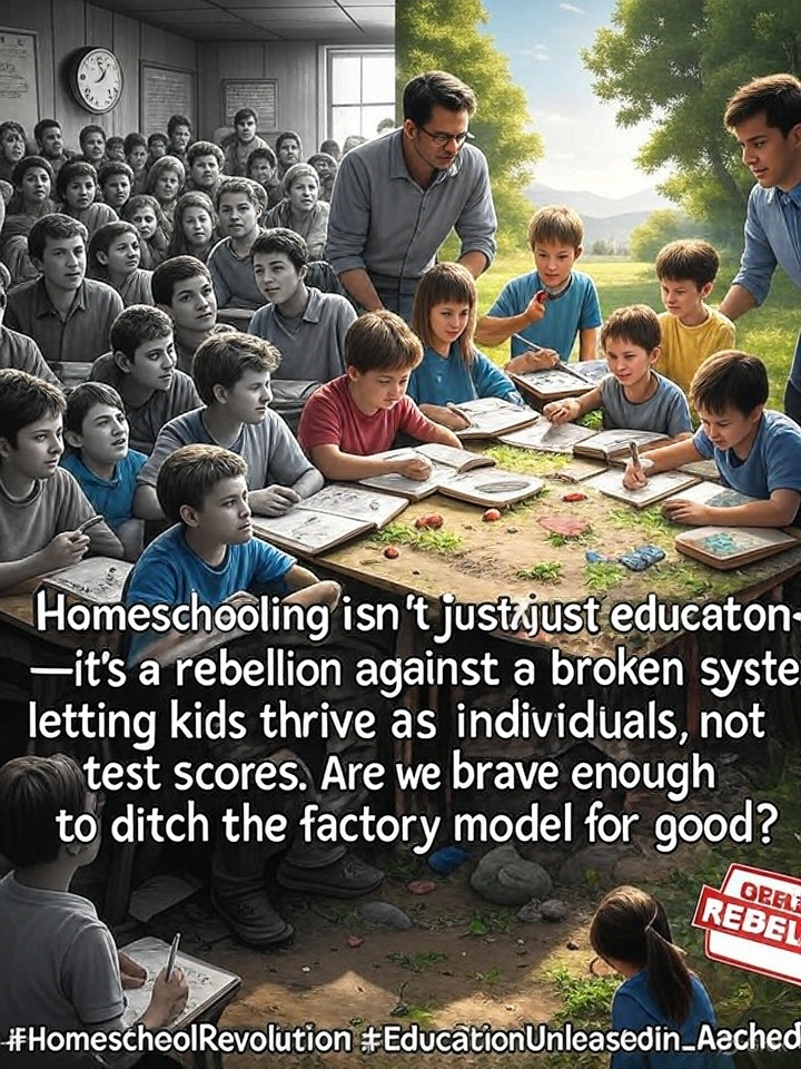 SpecialEDChat's tweet image. Homeschooling isn’t just education—it’s a rebellion against a broken system, letting kids thrive as individuals, not test scores. Are we brave enough to ditch the factory model for good? #HomeschoolRevolution #EducationUnleashed