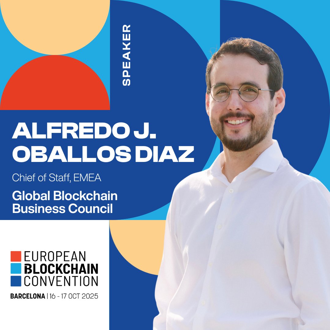 GBBC_io's tweet image. 🇪🇸 #GBBC’s Chief of Staff, #EMEA, Alfredo Oballos Diaz, will speak at the European Blockchain Convention (#EBC) in #Barcelona, #Spain on October 16 – 17.

🎟️ GBBC members get 15% off with the code 0qRUjS: tickettailor.com/events/europea…

💡 Learn more: eblockchainconvention.com/european-block…