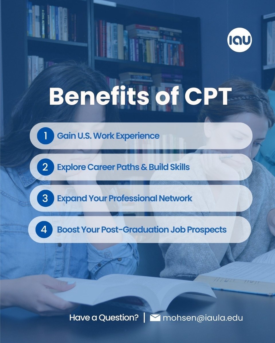 iauadmission's tweet image. Know how
CPT benefits you
as an International Student!
#IAU #Internationalstudents #f1students #CPT #CPTwebinar #CPTbenefits #diversity