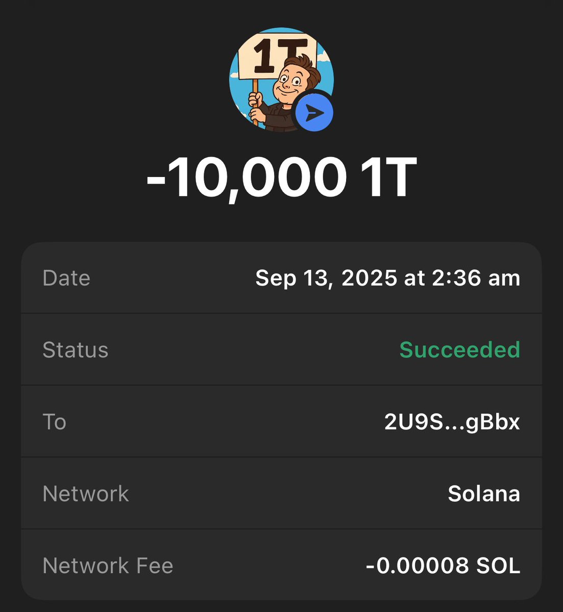 1TMemeCoin's tweet photo. Elon said 1T. We made it a coin. The meme is the number. #1T

🔗Drop $ SOL Address for 10000 #1T Coin
🔗50 Winners 10 Hours

Buy at Phantom: ||https://t.co/967JnjNxZ5…||

CA:
5RS9yBZHaD81xM37XBC9fGSPPqGYUxYoDaHr139Hpump

#1TCOIN #1TMeme $PUMP https://t.co/p5Cnz8FS9Y