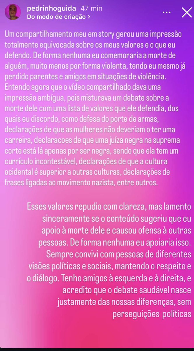 Olha o carinha se desculpando depois que perdeu o emprego kkkk